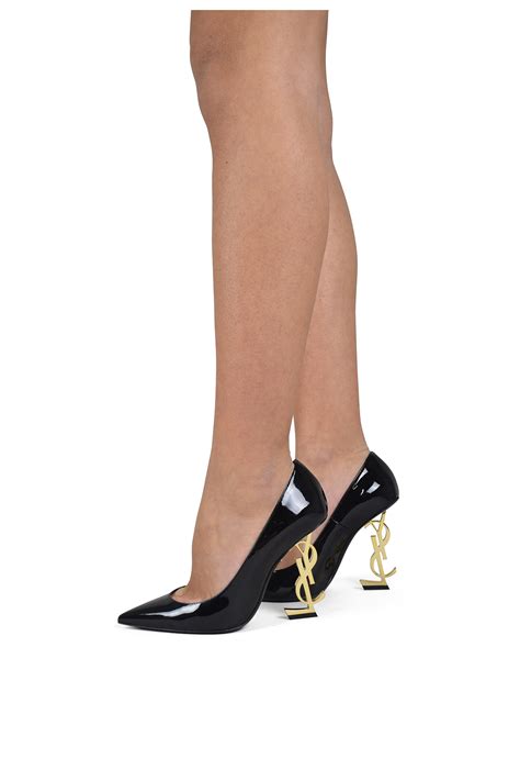 ysl black patent heels|saint laurent ysl heel pump.